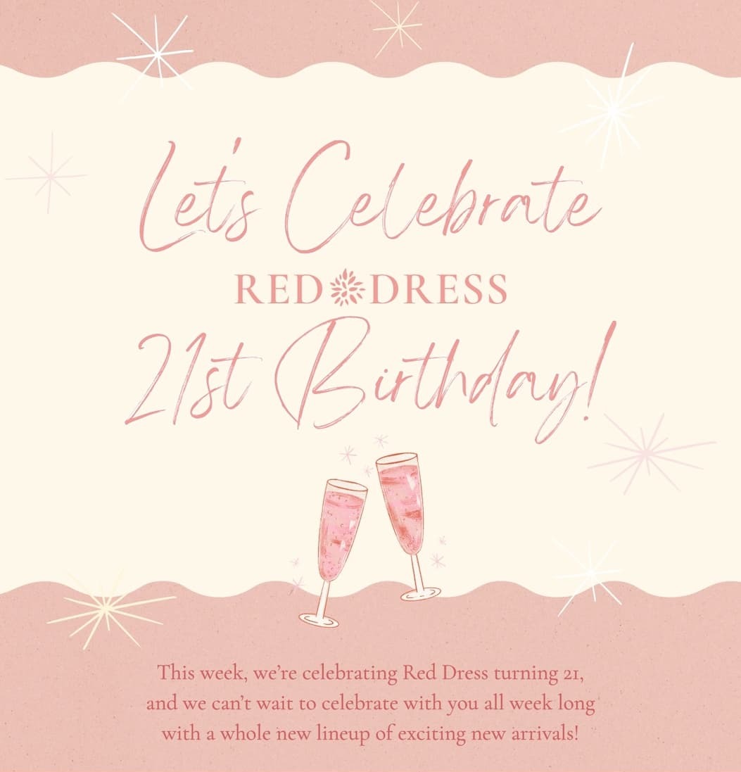 "Let's Celebrate Red Dress 21st Birthday."