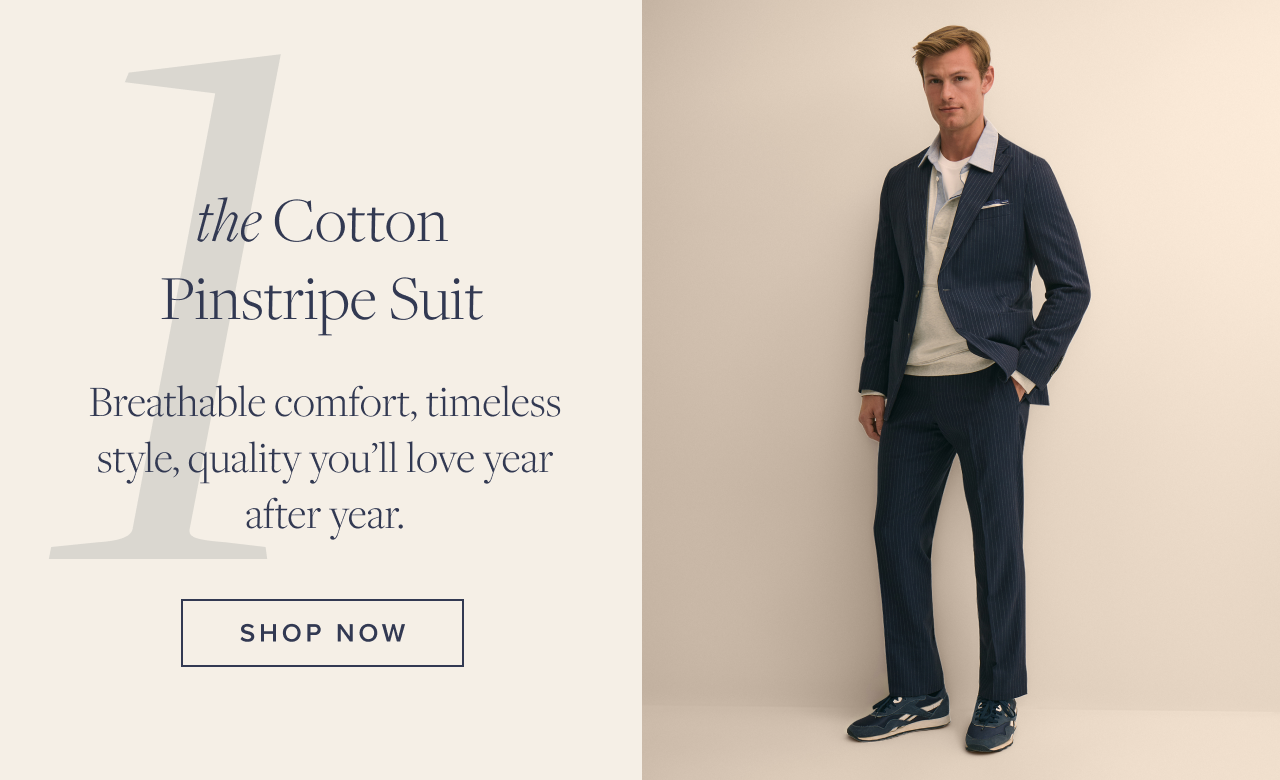 the Cotton Pinstripe Suit Shop Now