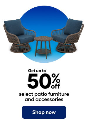 Get up to 50% off select patio furniture and accessories. Shop now