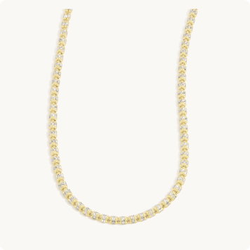 Textured Iced Chain 20" in 14k Two-Tone Gold (2.74mm)