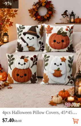 4pcs Halloween Pillow Covers 45...