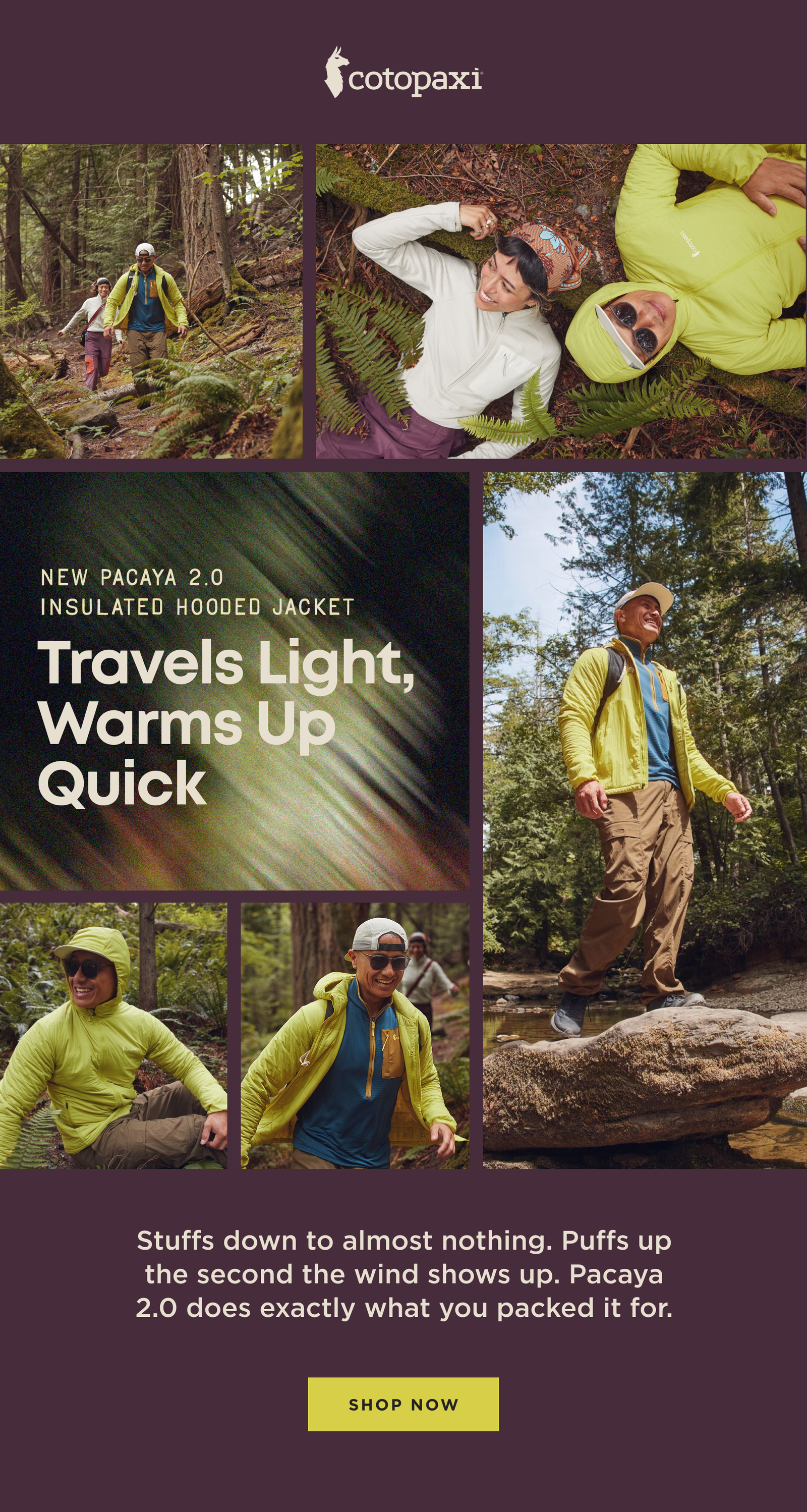 Travels Light, Warms Up Quick, Pacaya 2.0, Shop Now