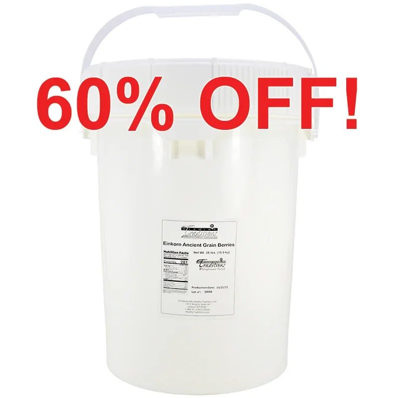 Image of Einkorn Ancient Grain Berries 5 Gallon Life Latch® Screw Top Pail - 35 lb. (Limit of 1)