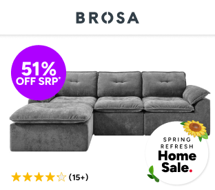 Brosa Castello 4 Seater Compressed Sofa with Ottoman Product Image