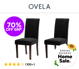 Set of 2 Ovela Kyran Fabric Dining Chairs (Black) Product Image