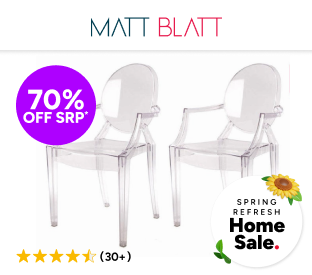 Set of 2 Matt Blatt Philippe Starck Louis Ghost Dining Chairs Replica  Product Image