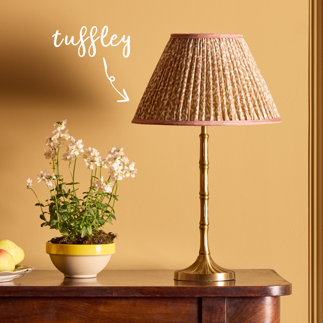 straight empire shade in blush tuffley gathered cotton by gp & j baker