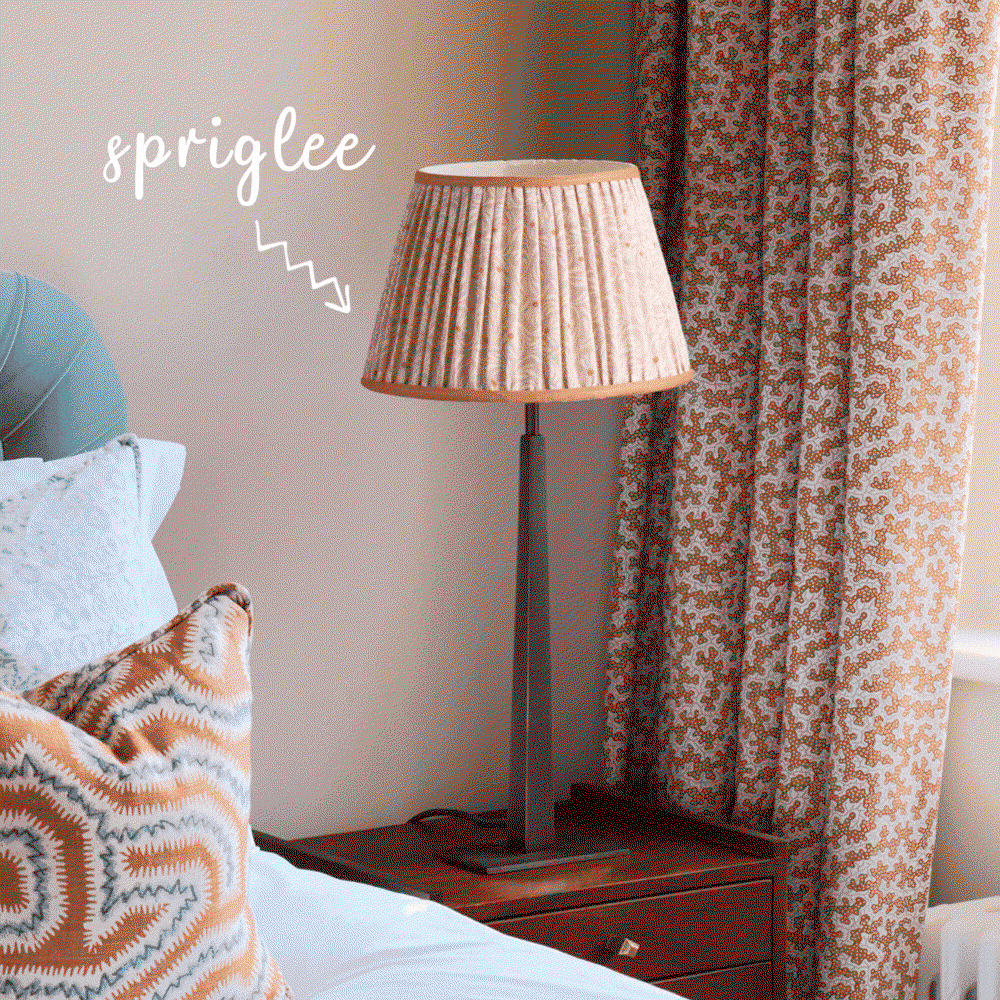 straight empire shade in dirty rose 'spriglee' linen by ellen merchant