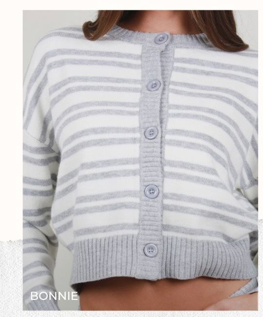 bonnie grey stripped cardigan