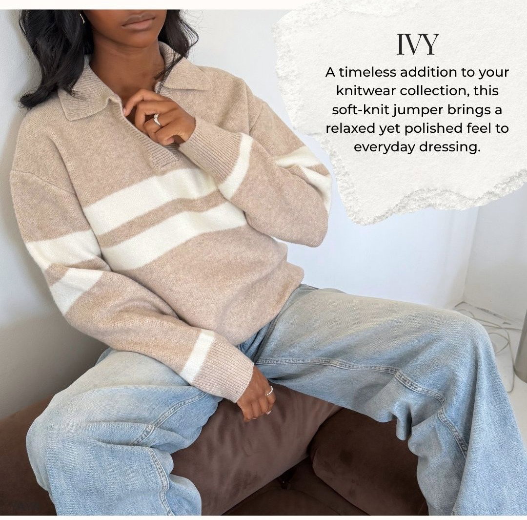ivy v neck jumper with collor