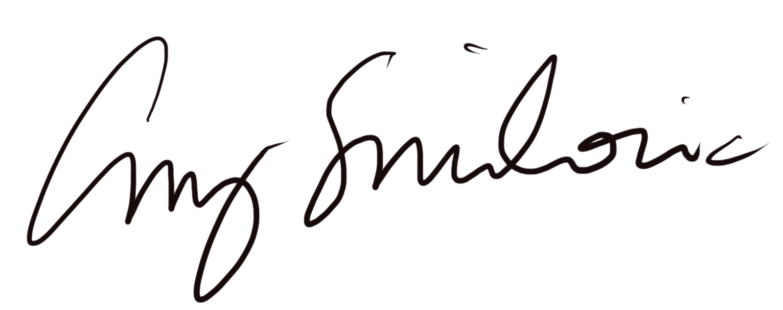 Amy Smilovic Signature. 