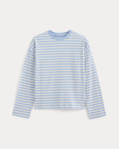 Image | Forever Jersey Boxy Long-Sleeve Crew | Cashmere Blue / Bone 