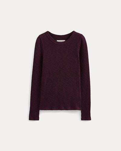 Image | The Cozy Rib Long-Sleeve Tee | Deep Plum