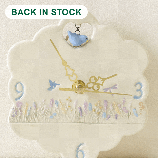 Ceramic Floral Wall Clock