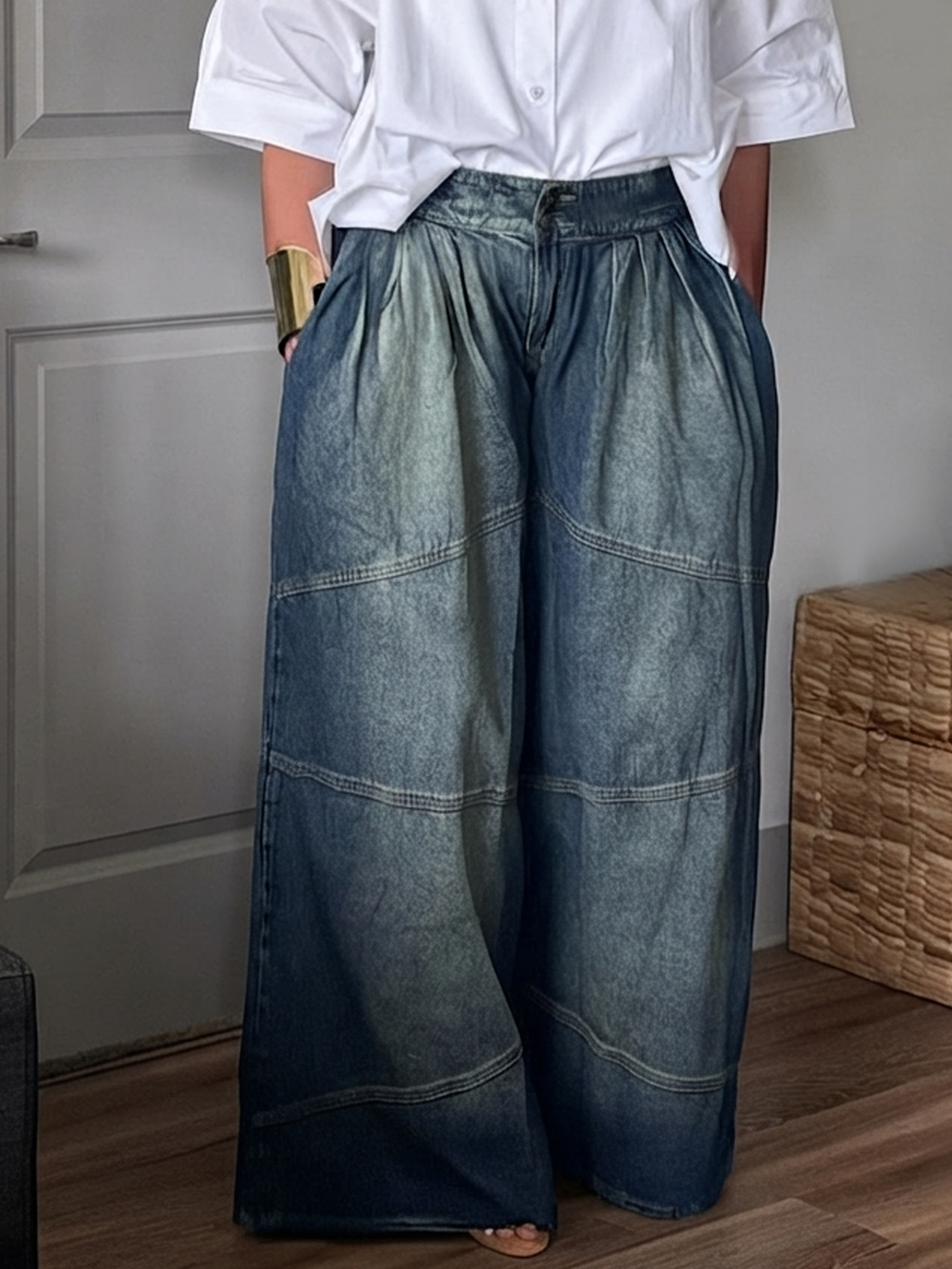 Denim Casual Loose Jeans Straight pants