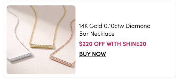 Sabrina Designs 14K Gold 0.10ctw Diamond Bar Necklace – $220 Off with SHINE20