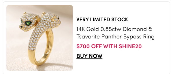 Sabrina Designs 14K Gold 0.85ctw Diamond & Tsavorite Panther Bypass Ring – $700 Off with SHINE20