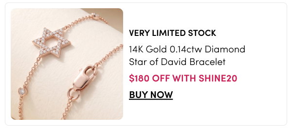 Sabrina Designs 14K Gold 0.14ctw Diamond Star of David Bracelet – $180 Off with SHINE20