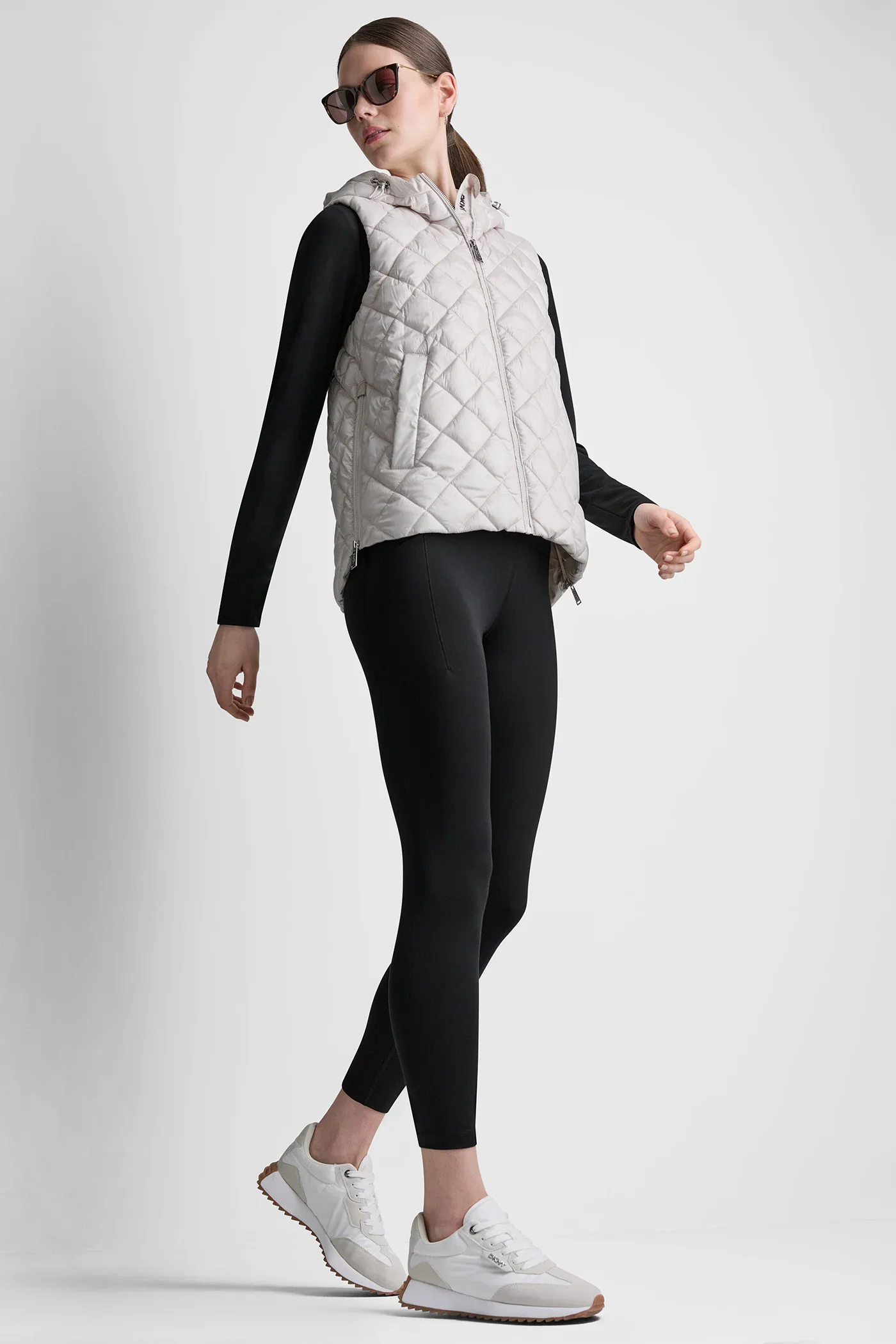 Image of HOODED DIAMOND QUILTED VEST