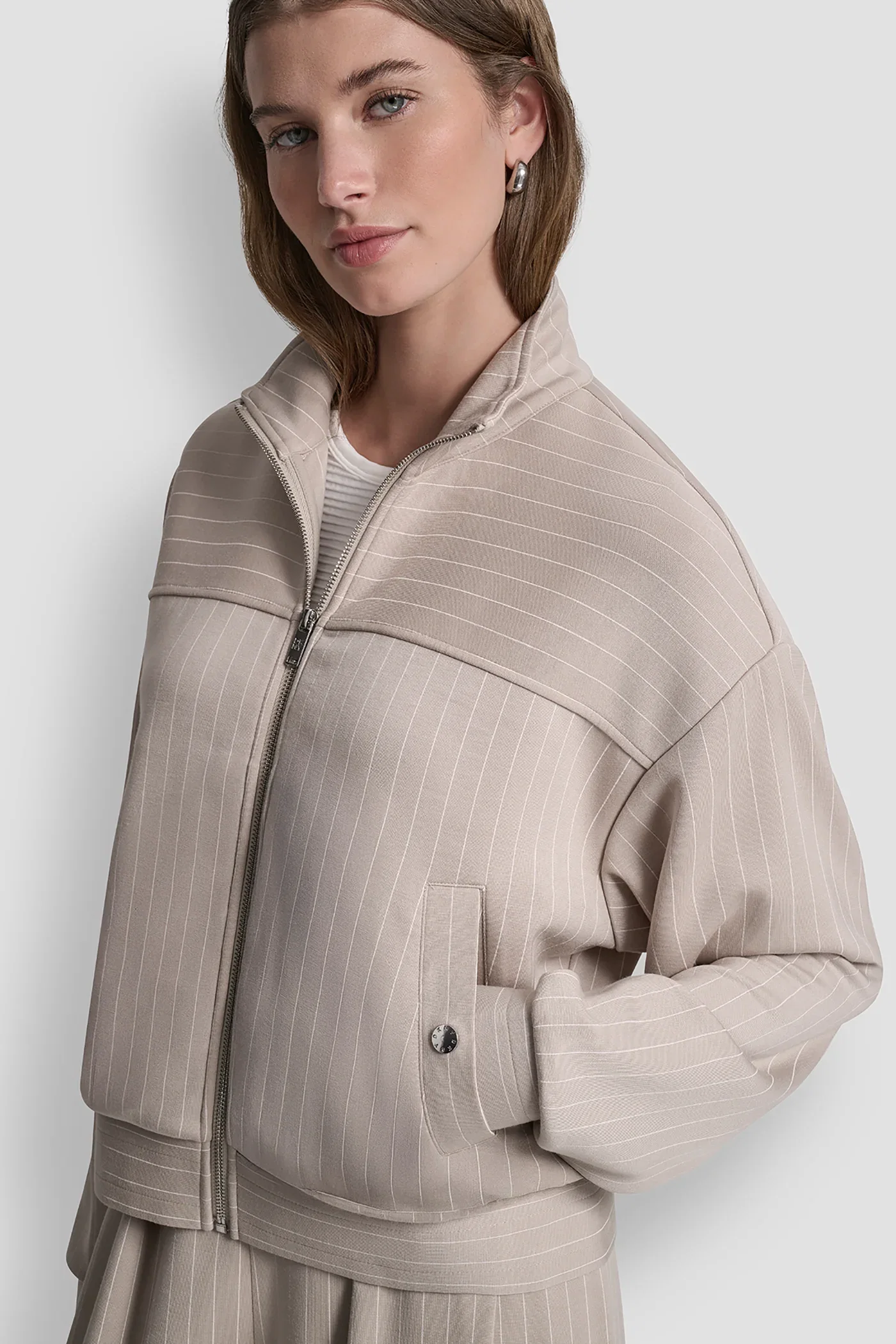 Image of PINSTRIPED TRACK JACKET