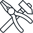 Icon of chisel & hammer. 
