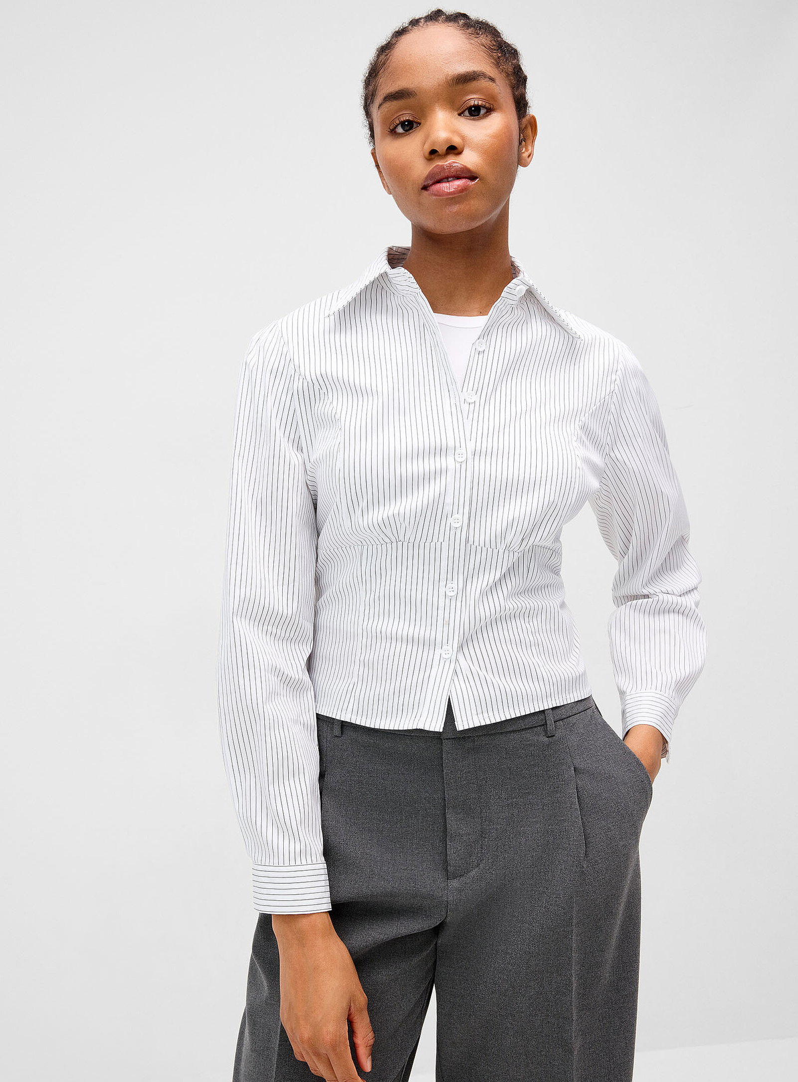 Fitted poplin shirt