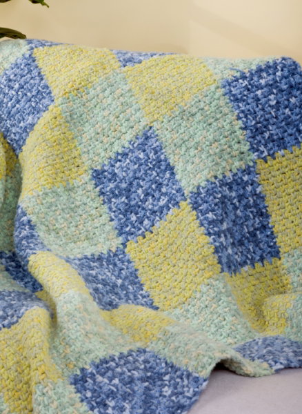 Misty Hollow Crochet Checkboard Blanket