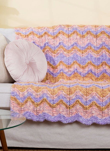 Enchanted Drift Knit Chevron Blanket