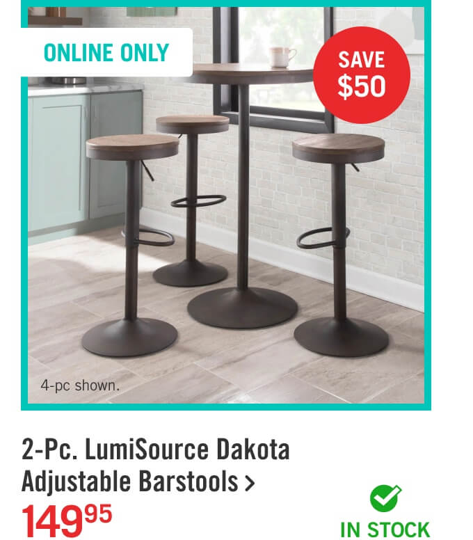 2-Pc. LumiSource Dakota Adjustable Barstools.