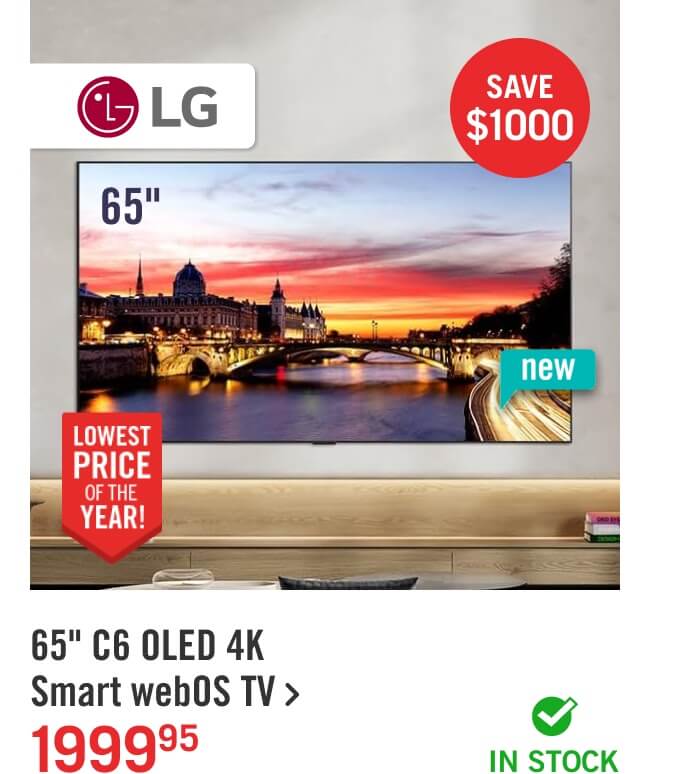 65" C6 OLED 4K Smart webOS TV.