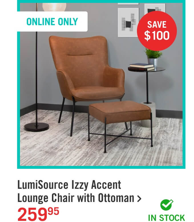 LumiSource Izzy Accent Lounge Chair with Ottoman.