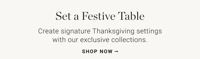 Set a Festive Table - Create signature Thanksgiving settings with our exclusive collections. shop now