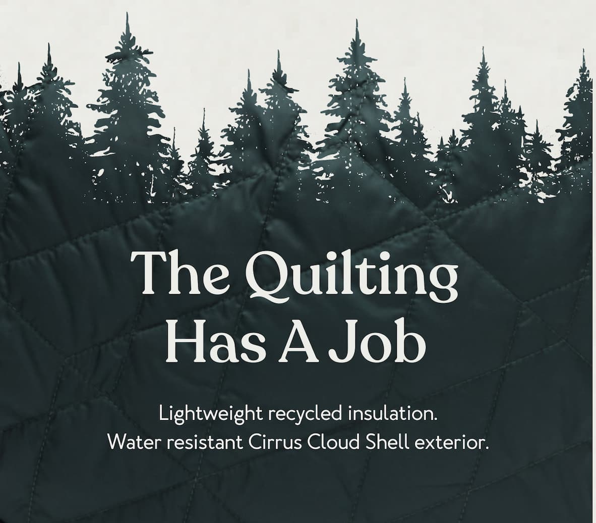 The quilting has a job