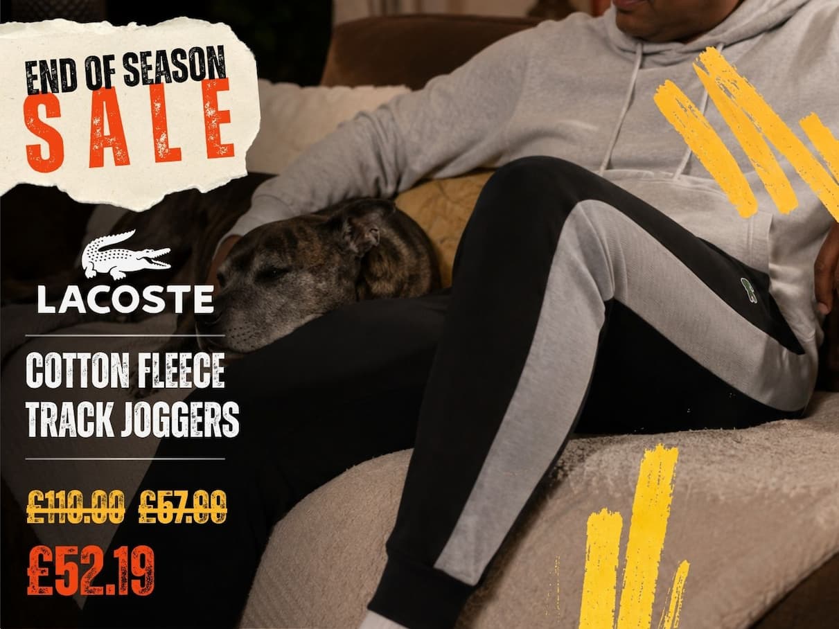 Lacoste Mens Colourblock Cotton Fleece Track Joggers
