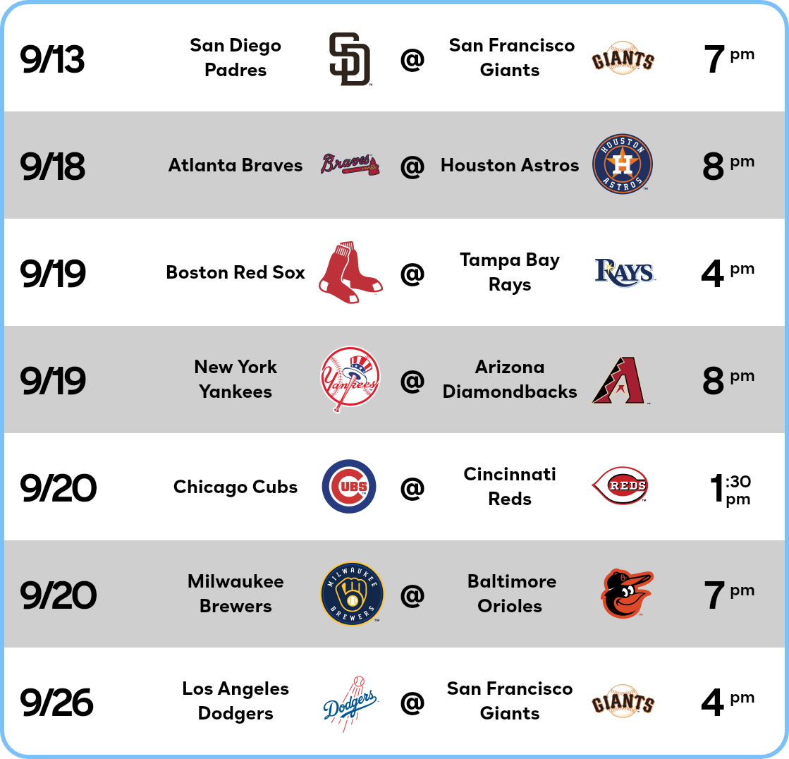 Major League Baseball Schedule