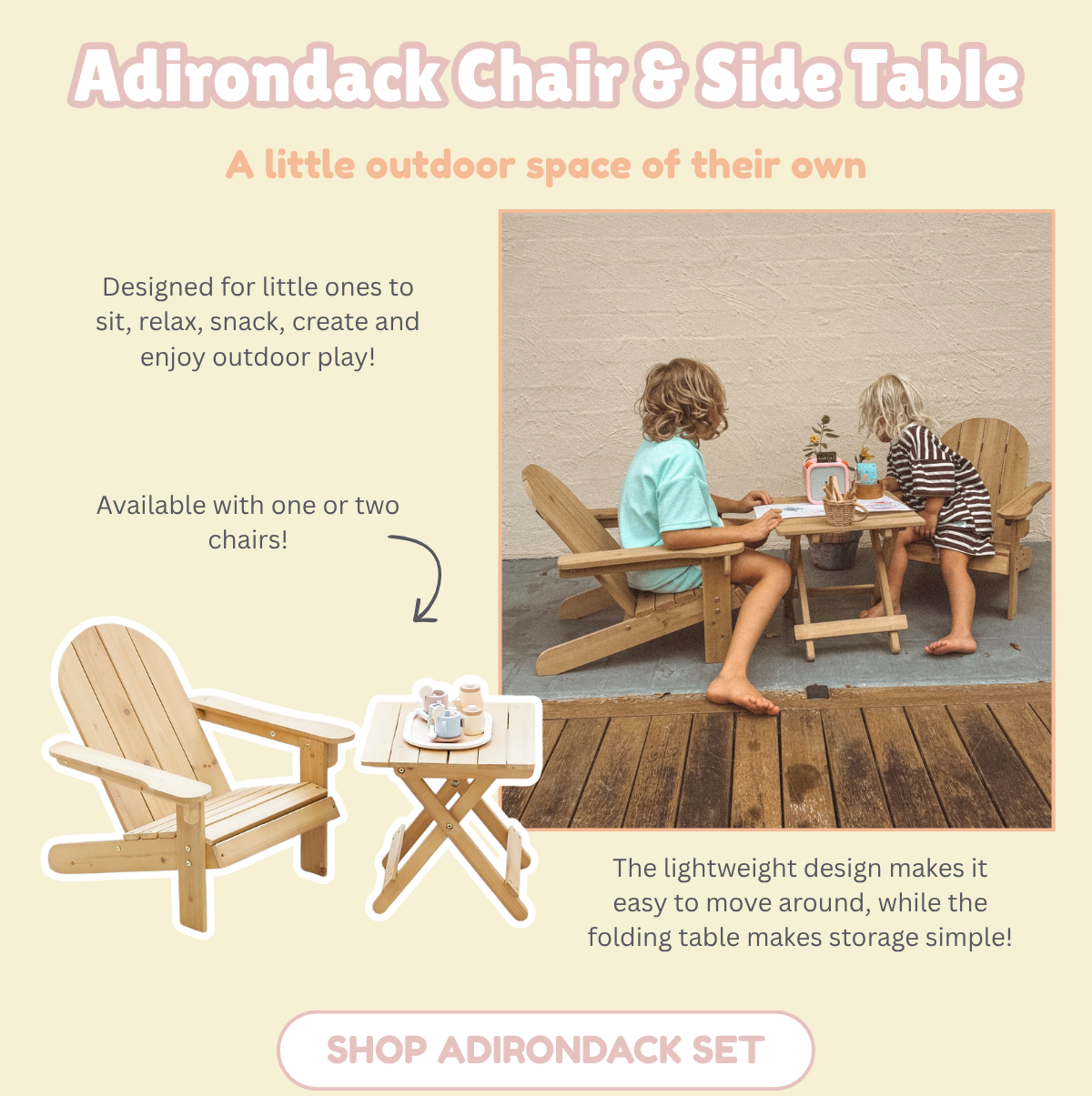 Adirondack Chair & Table Set