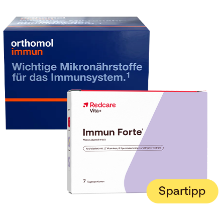 Orthomol Immun und Redcare Vita Immun Forte für das Immunsystem.