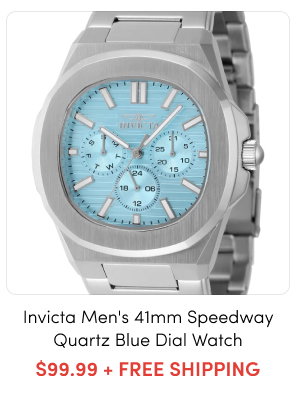 INV-48328 INVICTA Men's 41mm Speedway Quartz Blue Dial Watch – $99.99 + FREE SHIPPING