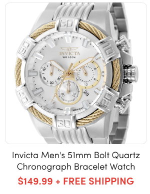 INV-49901 INVICTA Men's 51mm Bolt Quartz Chronograph Bracelet Watch – $149.99 + FREE SHIPPING