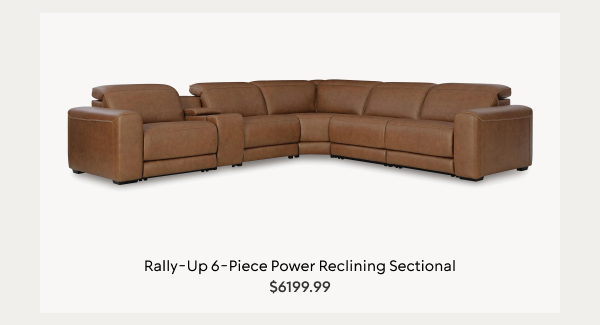 Rally-Up 6-Piece Dual Power Leather Reclining Modular Sectional