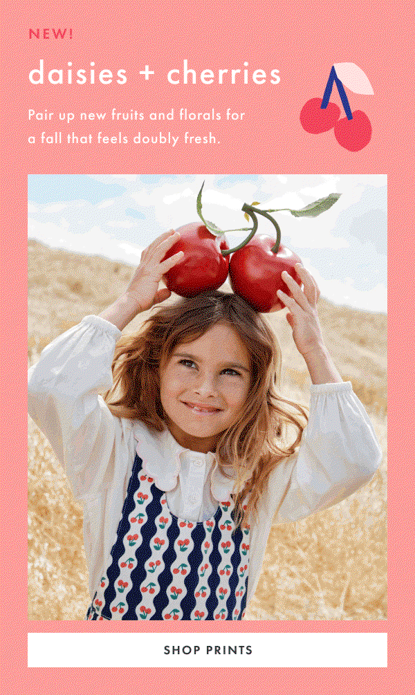 NEW! daisies + cherries | Pair up new fruits and florals for a fall that feels doubly fresh | SHOP PRINTS