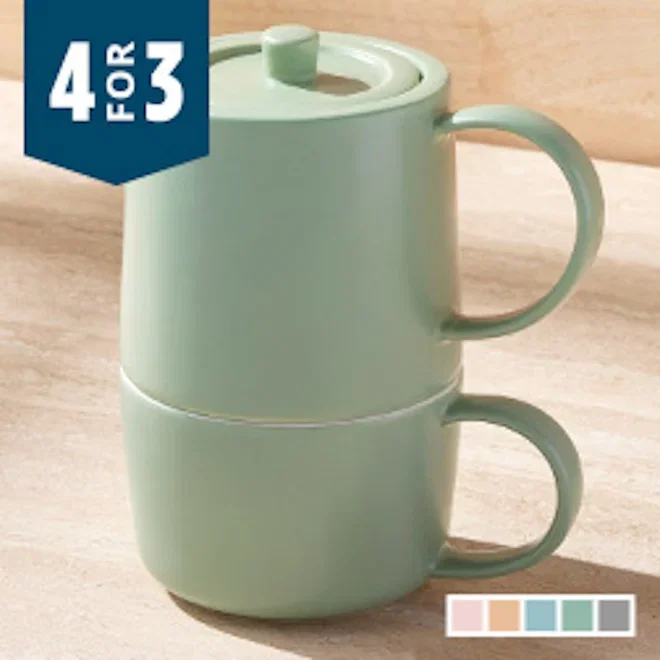 Maxwell & Williams Cafe Life Tea-for-One Set with Infuser, 450ml