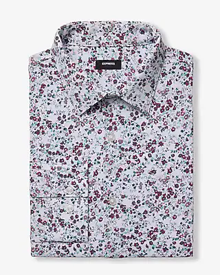 Slim Mini Floral Stretch Modern Tech 1MX Dress Shirt