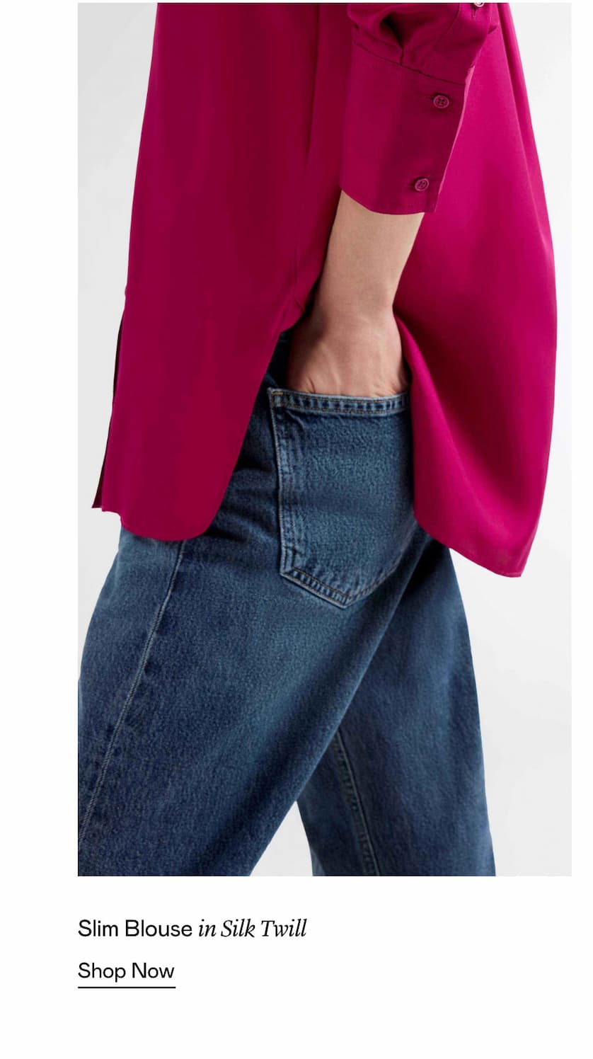 Slim Blouse in Silk Twill
