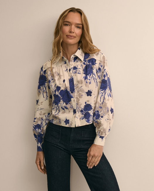 Image of Floral Cropped Blouse