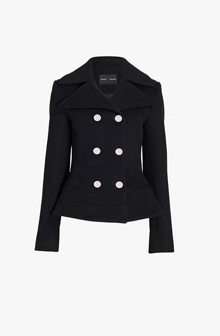 Romane Jacket in Compact Melton Wool in Black