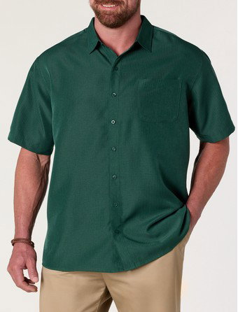 Microfiber Comfort Grid Sport Shirt