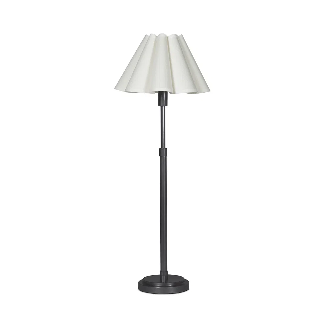 Polly Buffet Lamp (Blackened Brass with Green Scalloped Shade)