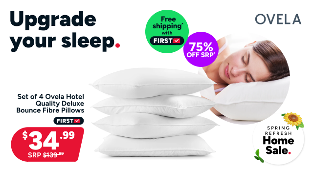 Set of 4 Ovela Hotel Quality Deluxe Bounce Fibre Pillows