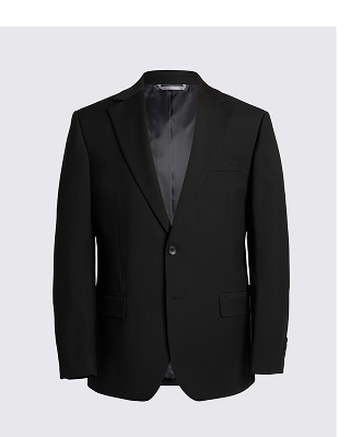 Regular Fit Black Stretch Suit